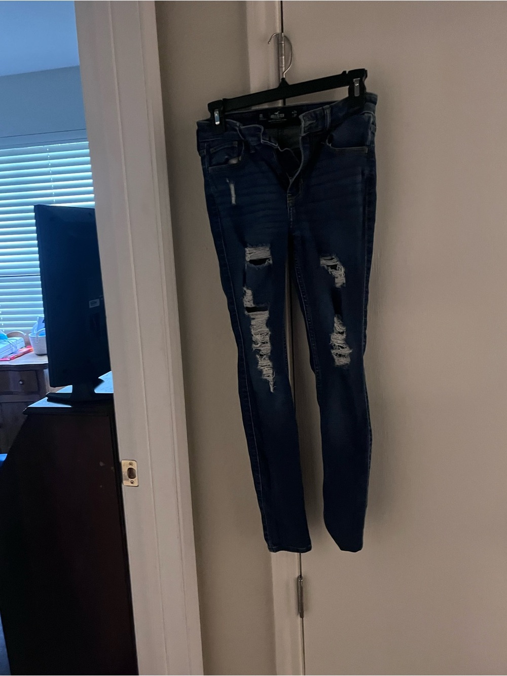 Hollister Dark Blue Ripped Skinny Jeans